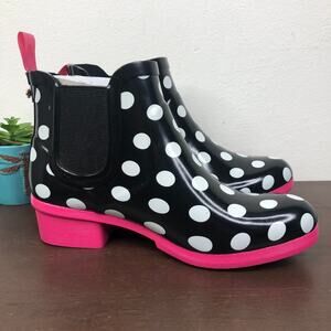 NEW Kate Spade Trudy Polka Dot Rubber Ankle Rain Boots Women's Size 6M
